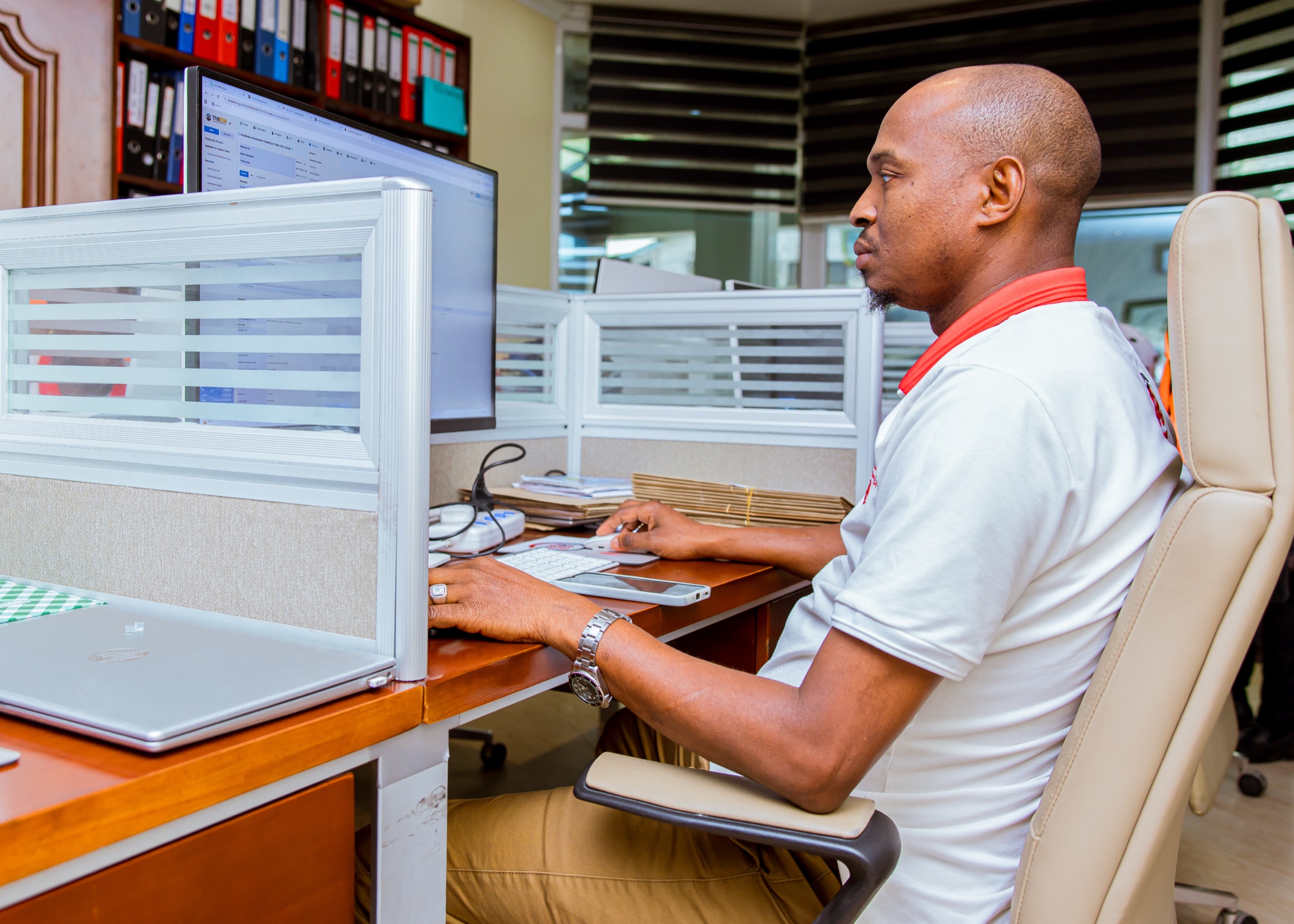 SAS customs specialist working with the TANCIS clearance system