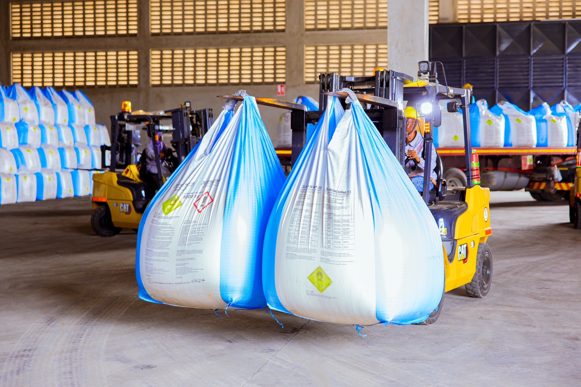 Forklift cargo handling at Tanga Warehouse