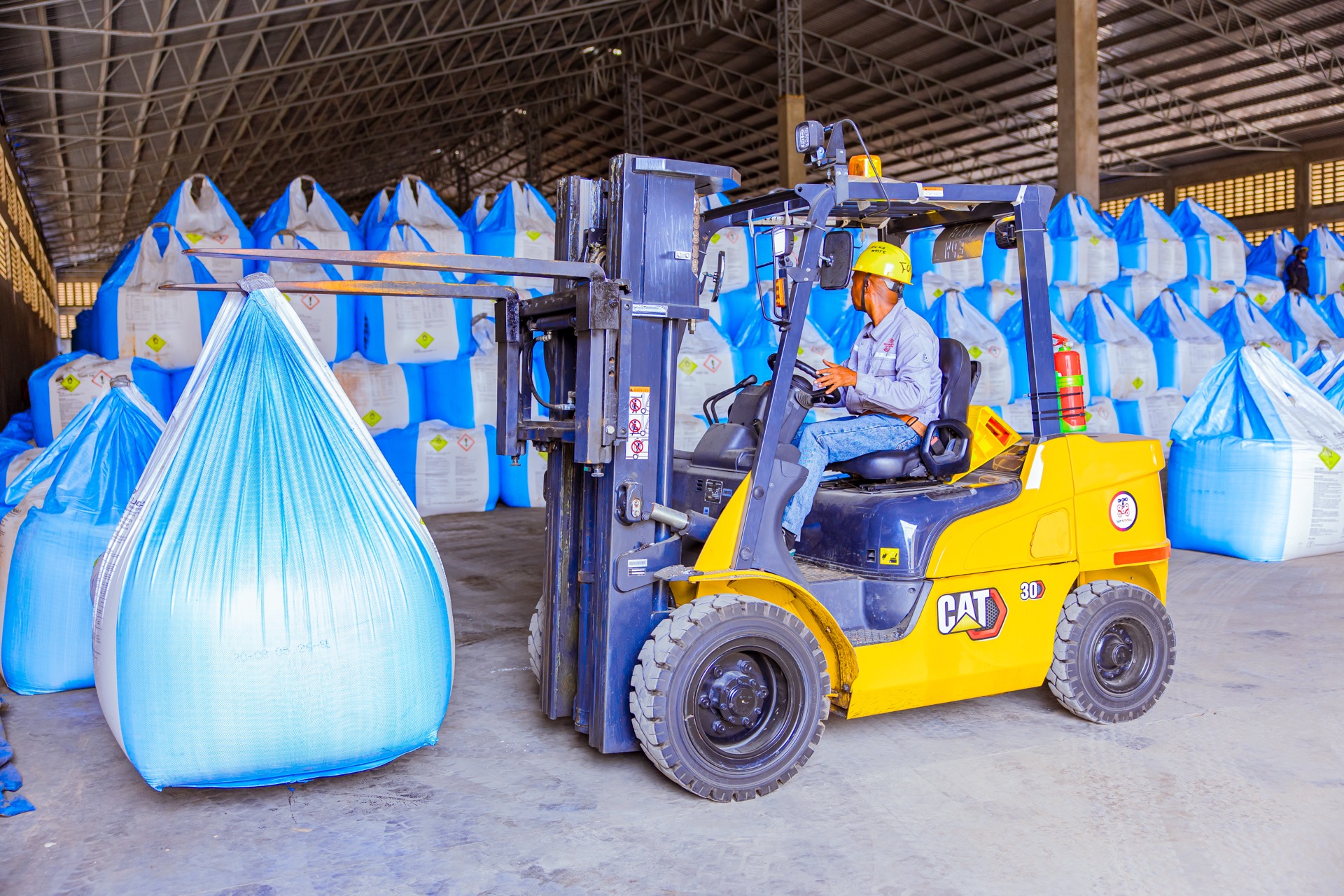 Forklift operator handling cargo at Tanga Warehouse